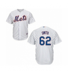 Youth New York Mets #62 Drew Smith Authentic White Home Cool Base Baseball Player Jersey