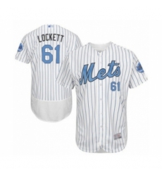 Men's New York Mets #61 Walker Lockett Authentic White 2016 Father's Day Fashion Flex Base Baseball Player Jersey