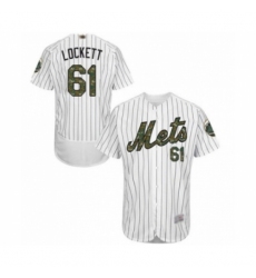 Men's New York Mets #61 Walker Lockett Authentic White 2016 Memorial Day Fashion Flex Base Baseball Player Jersey