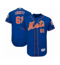Men's New York Mets #61 Walker Lockett Royal Blue Alternate Flex Base Authentic Collection Baseball Player Jersey