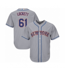 Youth New York Mets #61 Walker Lockett Authentic Grey Road Cool Base Baseball Player Jersey