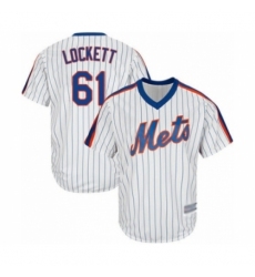 Youth New York Mets #61 Walker Lockett Authentic White Alternate Cool Base Baseball Player Jersey