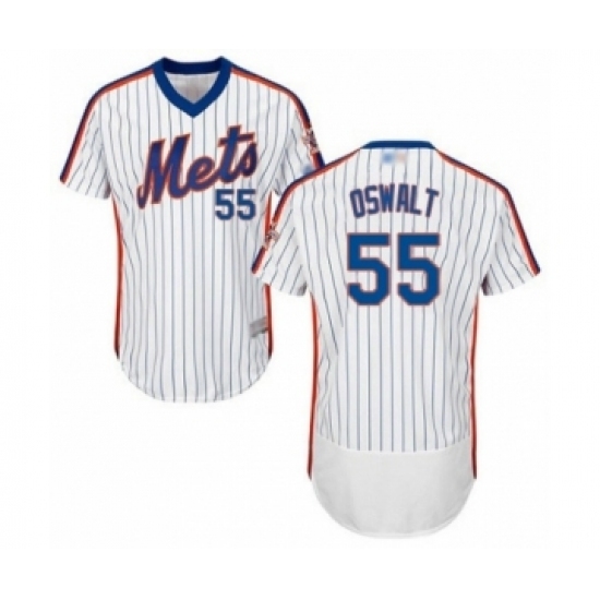 Men's New York Mets #55 Corey Oswalt White Alternate Flex Base Authentic Collection Baseball Player Jersey Men's New York Mets #55 Corey Oswalt White Alternate Flex Base Authentic Collection Baseball Player Jersey