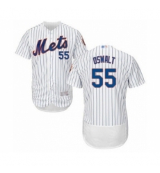 Men's New York Mets #55 Corey Oswalt White Home Flex Base Authentic Collection Baseball Player Jersey Men's New York Mets #55 Corey Oswalt White Home Flex Base Authentic Collection Baseball Player Jersey