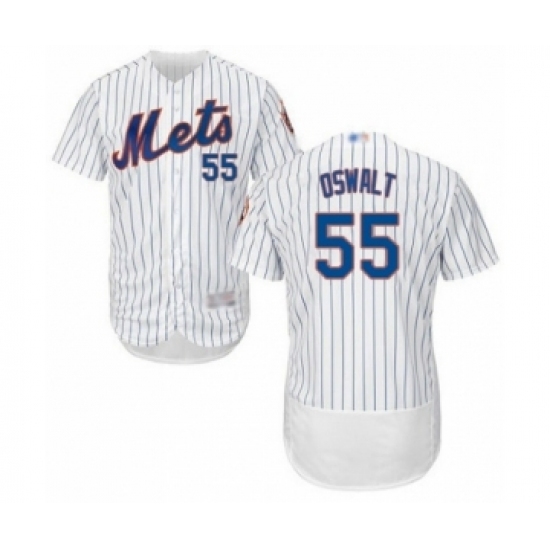 Men's New York Mets #55 Corey Oswalt White Home Flex Base Authentic Collection Baseball Player Jersey Men's New York Mets #55 Corey Oswalt White Home Flex Base Authentic Collection Baseball Player Jersey