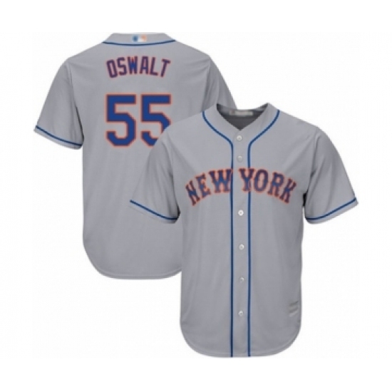 Youth New York Mets #55 Corey Oswalt Authentic Grey Road Cool Base Baseball Player Jersey Youth New York Mets #55 Corey Oswalt Authentic Grey Road Cool Base Baseball Player Jersey