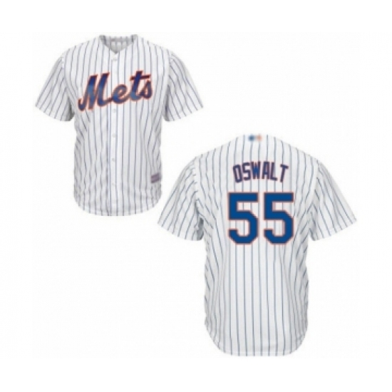 Youth New York Mets #55 Corey Oswalt Authentic White Home Cool Base Baseball Player Jersey Youth New York Mets #55 Corey Oswalt Authentic White Home Cool Base Baseball Player Jersey