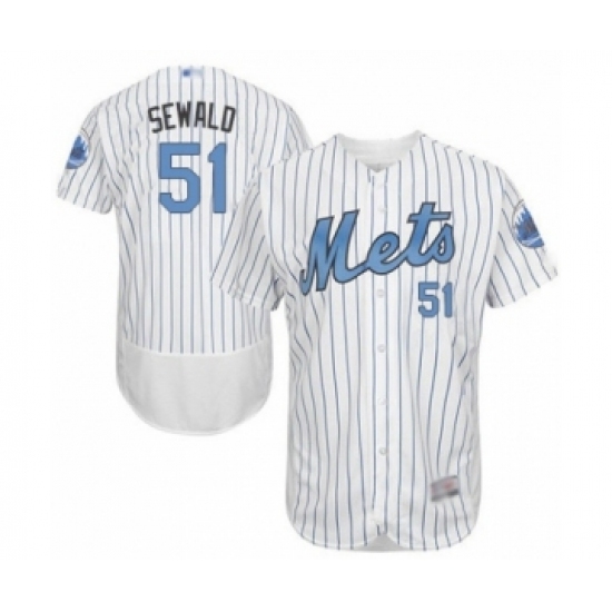 Men's New York Mets #51 Paul Sewald Authentic White 2016 Father's Day Fashion Flex Base Baseball Player Jersey Men's New York Mets #51 Paul Sewald Authentic White 2016 Father's Day Fashion Flex Base Baseball Player Jersey