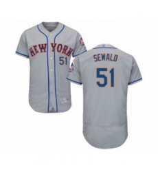 Men's New York Mets #51 Paul Sewald Grey Road Flex Base Authentic Collection Baseball Player Jersey Men's New York Mets #51 Paul Sewald Grey Road Flex Base Authentic Collection Baseball Player Jersey