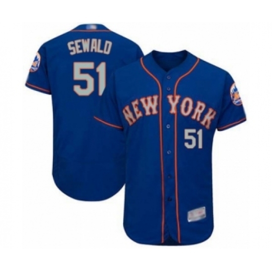 Men's New York Mets #51 Paul Sewald Royal Gray Alternate Flex Base Authentic Collection Baseball Player Jersey Men's New York Mets #51 Paul Sewald Royal Gray Alternate Flex Base Authentic Collection Baseball Player Jersey