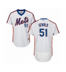 Men's New York Mets #51 Paul Sewald White Alternate Flex Base Authentic Collection Baseball Player Jersey Men's New York Mets #51 Paul Sewald White Alternate Flex Base Authentic Collection Baseball Player Jersey