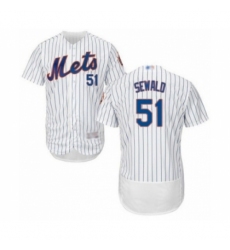 Men's New York Mets #51 Paul Sewald White Home Flex Base Authentic Collection Baseball Player Jersey Men's New York Mets #51 Paul Sewald White Home Flex Base Authentic Collection Baseball Player Jersey
