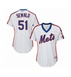 Women's New York Mets #51 Paul Sewald Authentic White Alternate Cool Base Baseball Player Jersey Women's New York Mets #51 Paul Sewald Authentic White Alternate Cool Base Baseball Player Jersey