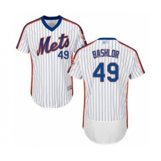 Men's New York Mets #49 Tyler Bashlor White Alternate Flex Base Authentic Collection Baseball Player Jersey Men's New York Mets #49 Tyler Bashlor White Alternate Flex Base Authentic Collection Baseball Player Jersey