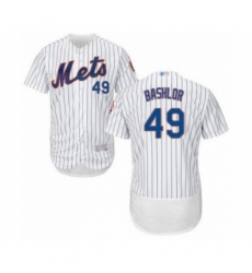Men's New York Mets #49 Tyler Bashlor White Home Flex Base Authentic Collection Baseball Player Jersey Men's New York Mets #49 Tyler Bashlor White Home Flex Base Authentic Collection Baseball Player Jersey