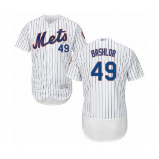 Men's New York Mets #49 Tyler Bashlor White Home Flex Base Authentic Collection Baseball Player Jersey Men's New York Mets #49 Tyler Bashlor White Home Flex Base Authentic Collection Baseball Player Jersey