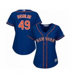 Women's New York Mets #49 Tyler Bashlor Authentic Royal Blue Alternate Road Cool Base Baseball Player Jersey Women's New York Mets #49 Tyler Bashlor Authentic Royal Blue Alternate Road Cool Base Baseball Player Jersey