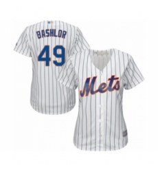 Women's New York Mets #49 Tyler Bashlor Authentic White Home Cool Base Baseball Player Jersey Women's New York Mets #49 Tyler Bashlor Authentic White Home Cool Base Baseball Player Jersey