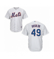 Youth New York Mets #49 Tyler Bashlor Authentic White Home Cool Base Baseball Player Jersey Youth New York Mets #49 Tyler Bashlor Authentic White Home Cool Base Baseball Player Jersey