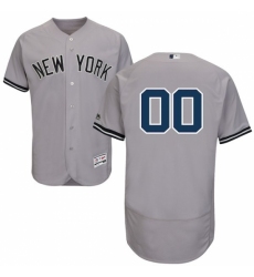 Men's New York Yankees Majestic Road Gray Flex Base Authentic Collection Custom Jersey