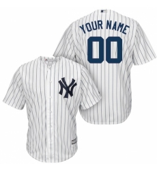 Men's New York Yankees Majestic White/Navy Home Cool Base Custom Jersey