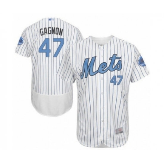 Men's New York Mets #47 Drew Gagnon Authentic White 2016 Father's Day Fashion Flex Base Baseball Player Jersey Men's New York Mets #47 Drew Gagnon Authentic White 2016 Father's Day Fashion Flex Base Baseball Player Jersey
