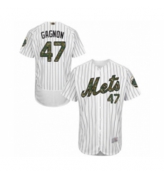 Men's New York Mets #47 Drew Gagnon Authentic White 2016 Memorial Day Fashion Flex Base Baseball Player Jersey