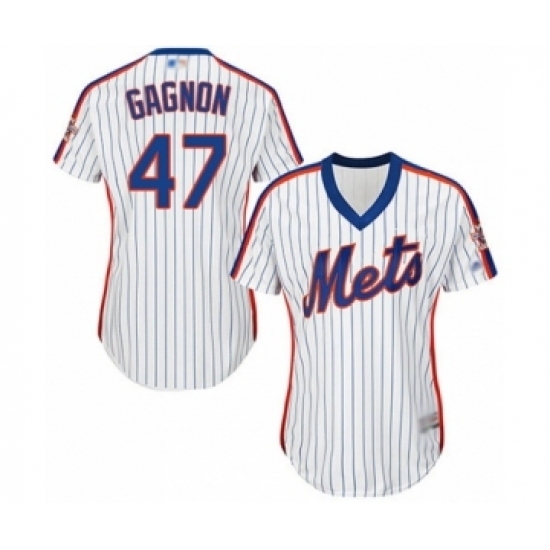 Women's New York Mets #47 Drew Gagnon Authentic White Alternate Cool Base Baseball Player Jersey Women's New York Mets #47 Drew Gagnon Authentic White Alternate Cool Base Baseball Player Jersey
