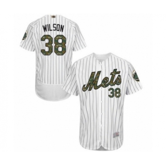 Men's New York Mets #38 Justin Wilson Authentic White 2016 Memorial Day Fashion Flex Base Baseball Player Jersey Men's New York Mets #38 Justin Wilson Authentic White 2016 Memorial Day Fashion Flex Base Baseball Player Jersey