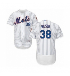 Men's New York Mets #38 Justin Wilson White Home Flex Base Authentic Collection Baseball Player Jersey