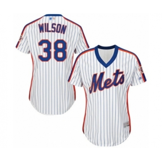 Women's New York Mets #38 Justin Wilson Authentic White Alternate Cool Base Baseball Player Jersey Women's New York Mets #38 Justin Wilson Authentic White Alternate Cool Base Baseball Player Jersey
