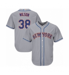 Youth New York Mets #38 Justin Wilson Authentic Grey Road Cool Base Baseball Player Jersey