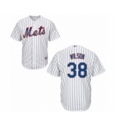 Youth New York Mets #38 Justin Wilson Authentic White Home Cool Base Baseball Player Jersey