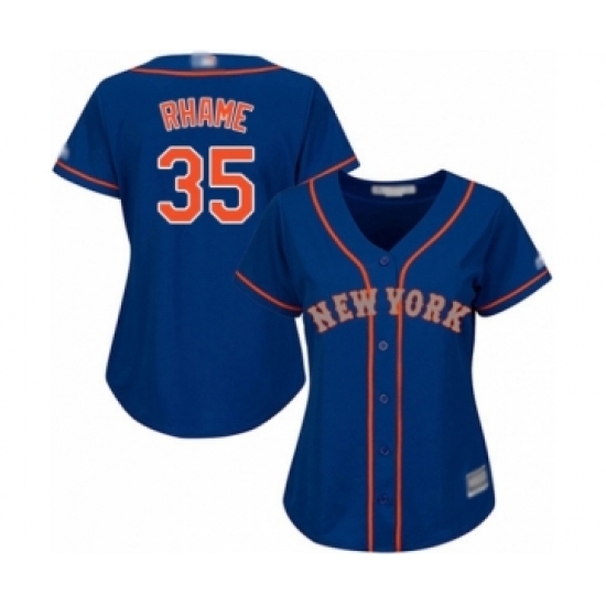 Women's New York Mets #35 Jacob Rhame Authentic Royal Blue Alternate Road Cool Base Baseball Player Jersey Women's New York Mets #35 Jacob Rhame Authentic Royal Blue Alternate Road Cool Base Baseball Player Jersey