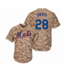 Men's New York Mets #28 J.D. Davis Authentic Camo Alternate Cool Base Baseball Player Jersey