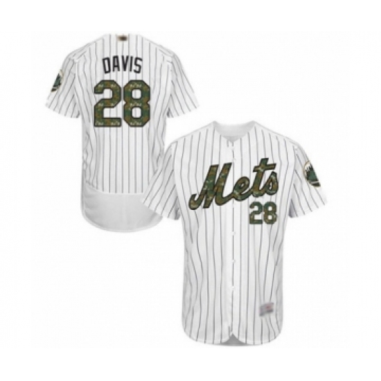 Men's New York Mets #28 J.D. Davis Authentic White 2016 Memorial Day Fashion Flex Base Baseball Player Jersey Men's New York Mets #28 J.D. Davis Authentic White 2016 Memorial Day Fashion Flex Base Baseball Player Jersey