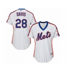 Women's New York Mets #28 J.D. Davis Authentic White Alternate Cool Base Baseball Player Jersey