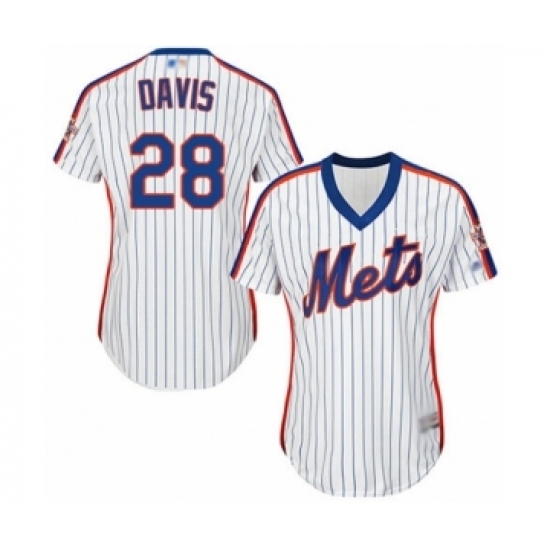 Women's New York Mets #28 J.D. Davis Authentic White Alternate Cool Base Baseball Player Jersey Women's New York Mets #28 J.D. Davis Authentic White Alternate Cool Base Baseball Player Jersey