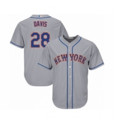Youth New York Mets #28 J.D. Davis Authentic Grey Road Cool Base Baseball Player Jersey