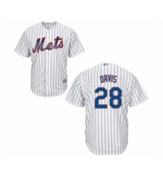 Youth New York Mets #28 J.D. Davis Authentic White Home Cool Base Baseball Player Jersey