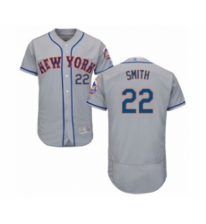 Men's New York Mets #22 Dominic Smith Grey Road Flex Base Authentic Collection Baseball Player Jersey