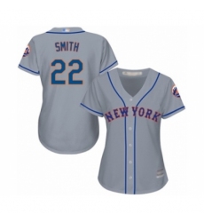 Women's New York Mets #22 Dominic Smith Authentic Grey Road Cool Base Baseball Player Jersey