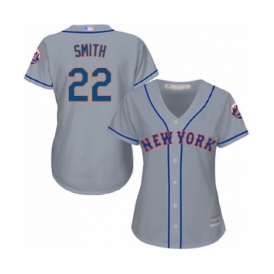 Women's New York Mets #22 Dominic Smith Authentic Grey Road Cool Base Baseball Player Jersey Women's New York Mets #22 Dominic Smith Authentic Grey Road Cool Base Baseball Player Jersey
