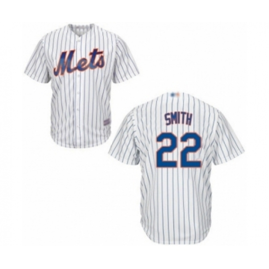 Youth New York Mets #22 Dominic Smith Authentic White Home Cool Base Baseball Player Jersey Youth New York Mets #22 Dominic Smith Authentic White Home Cool Base Baseball Player Jersey