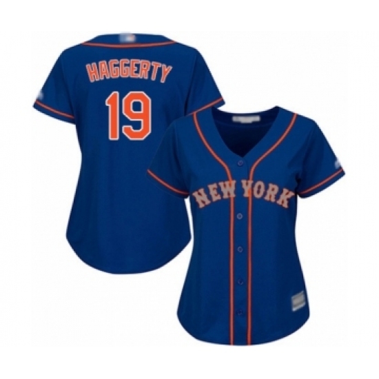 Women's New York Mets #19 Sam Haggerty Authentic Royal Blue Alternate Road Cool Base Baseball Player Jersey Women's New York Mets #19 Sam Haggerty Authentic Royal Blue Alternate Road Cool Base Baseball Player Jersey