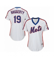 Women's New York Mets #19 Sam Haggerty Authentic White Alternate Cool Base Baseball Player Jersey Women's New York Mets #19 Sam Haggerty Authentic White Alternate Cool Base Baseball Player Jersey