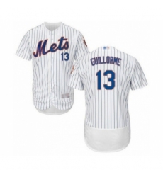 Men's New York Mets #13 Luis Guillorme White Home Flex Base Authentic Collection Baseball Player Jersey Men's New York Mets #13 Luis Guillorme White Home Flex Base Authentic Collection Baseball Player Jersey