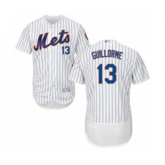 Men's New York Mets #13 Luis Guillorme White Home Flex Base Authentic Collection Baseball Player Jersey Men's New York Mets #13 Luis Guillorme White Home Flex Base Authentic Collection Baseball Player Jersey