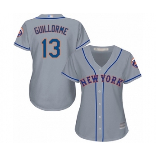 Women's New York Mets #13 Luis Guillorme Authentic Grey Road Cool Base Baseball Player Jersey Women's New York Mets #13 Luis Guillorme Authentic Grey Road Cool Base Baseball Player Jersey
