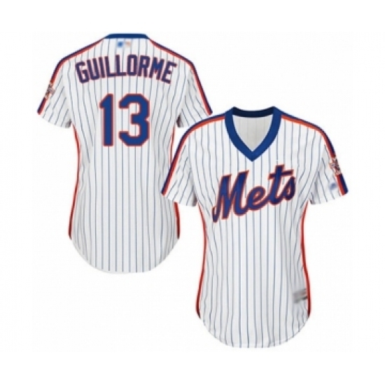 Women's New York Mets #13 Luis Guillorme Authentic White Alternate Cool Base Baseball Player Jersey Women's New York Mets #13 Luis Guillorme Authentic White Alternate Cool Base Baseball Player Jersey